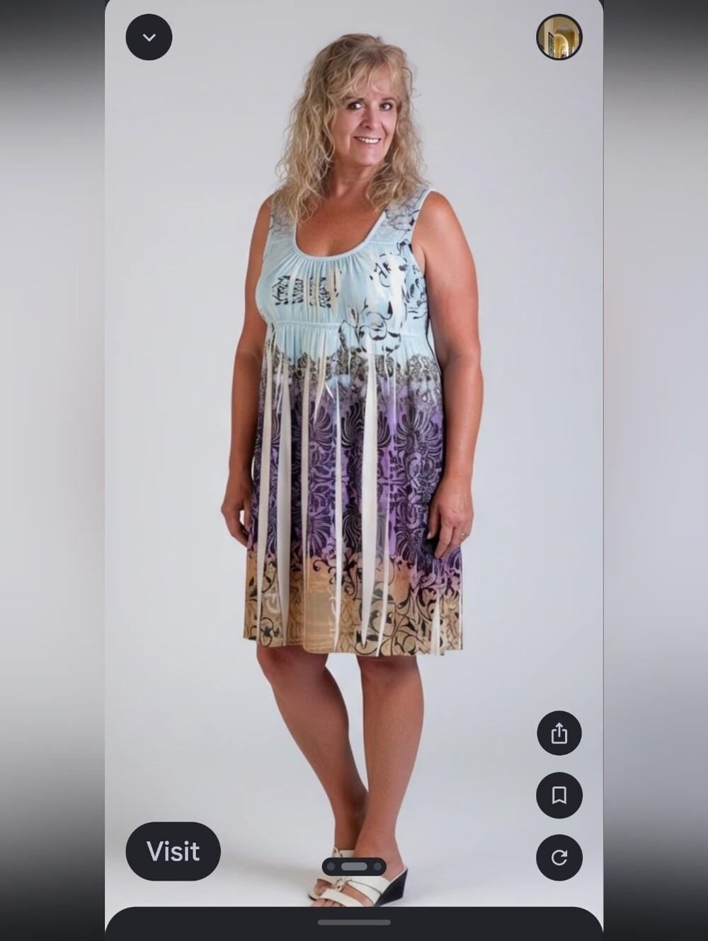 Summer sleeveless dress large multicolor lace Pretty Look